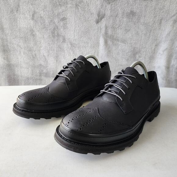 Sorel Waterproof Shoes Mens Size 9.5 Black Leather Wingtip Oxford Madson - Picture 3 of 12